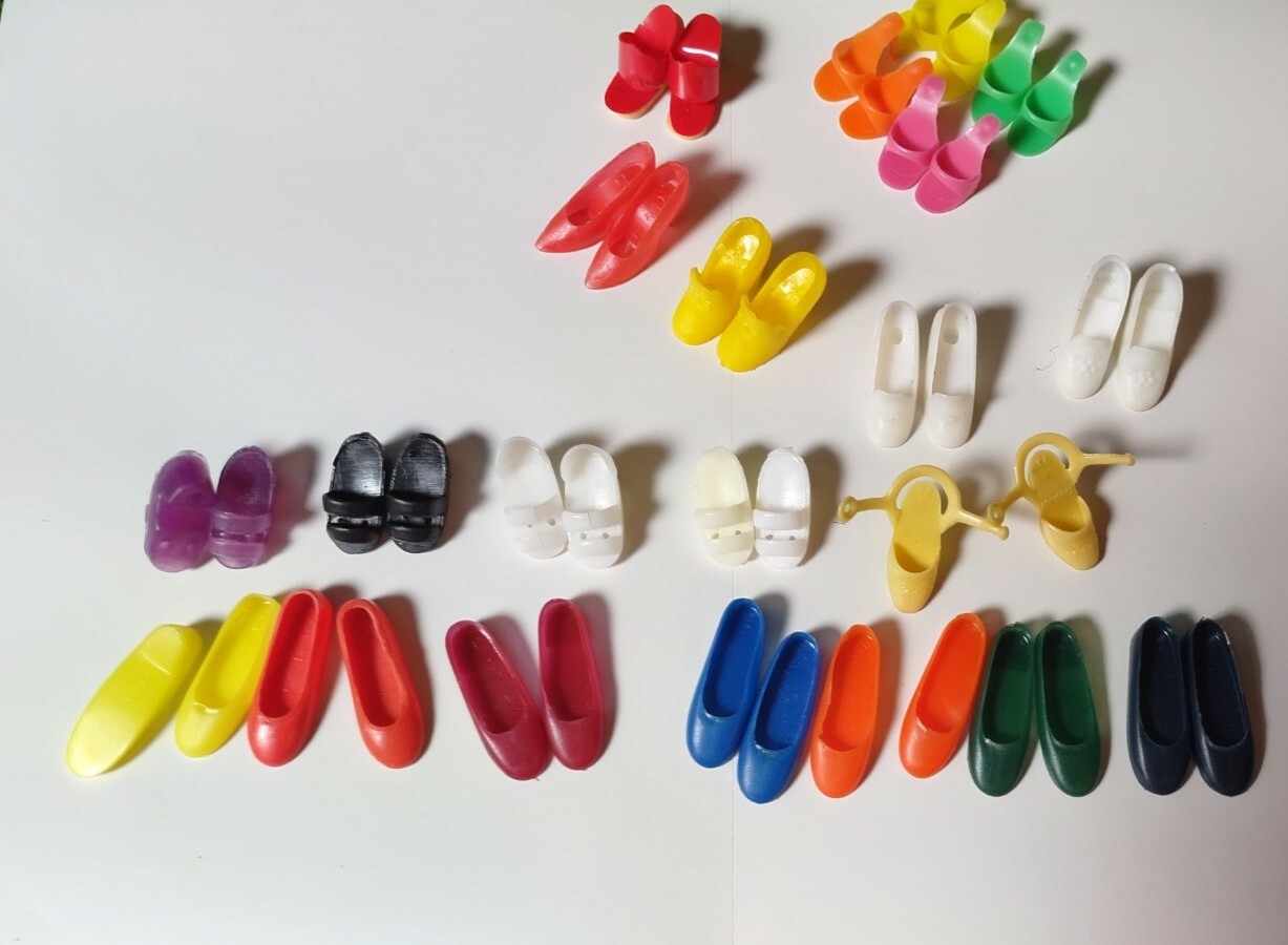 VTG 60s Barbie Year-end annual account Doll Open Heels High Sandals Toe  Flats