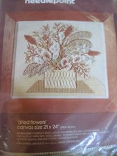 BUCILLA Vintage DRIED FLOWERS Needlepoint KIT - 1970's