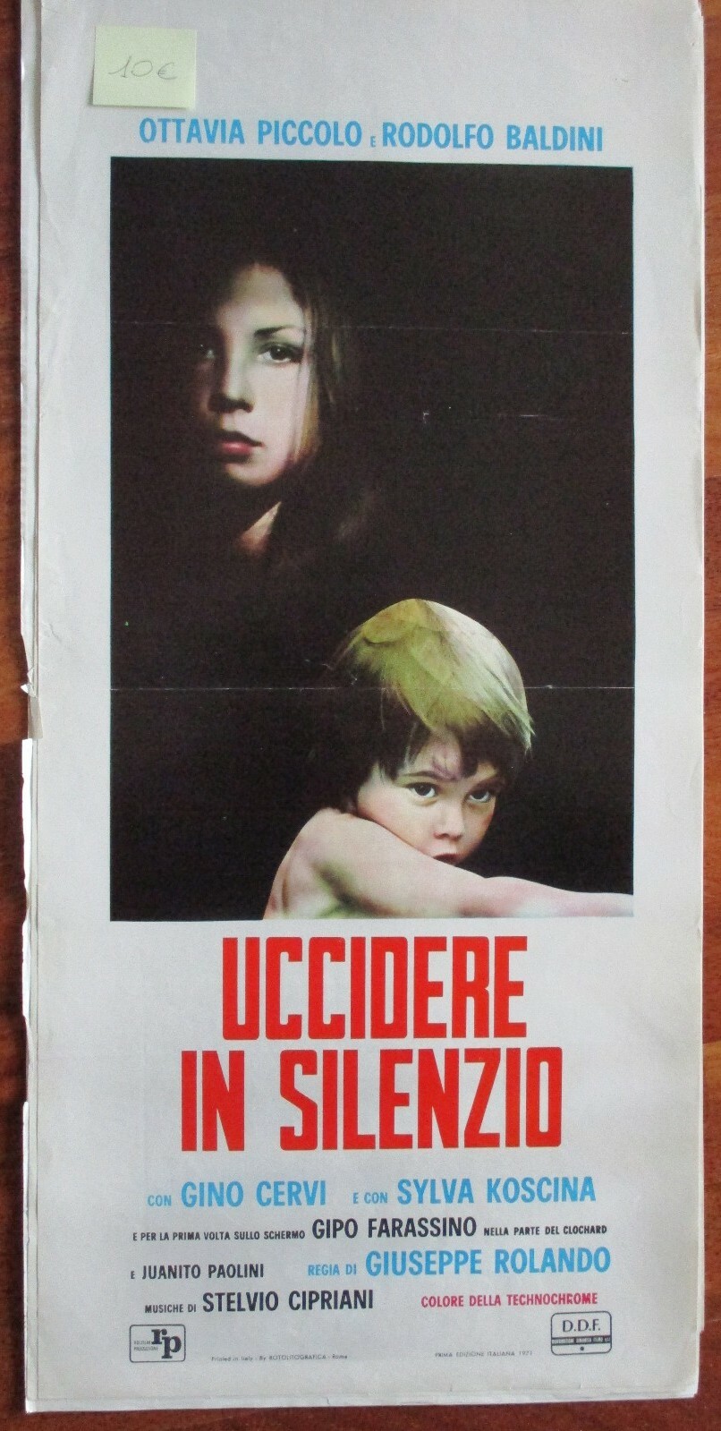 Locandina originale film Uccidere in silenzio (1972) - Regia di Giuseppe Rolando