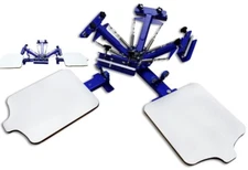 Simple Type 4 Color 2 Station Screen Printing Machine with 18*22in Fixed Pallet 