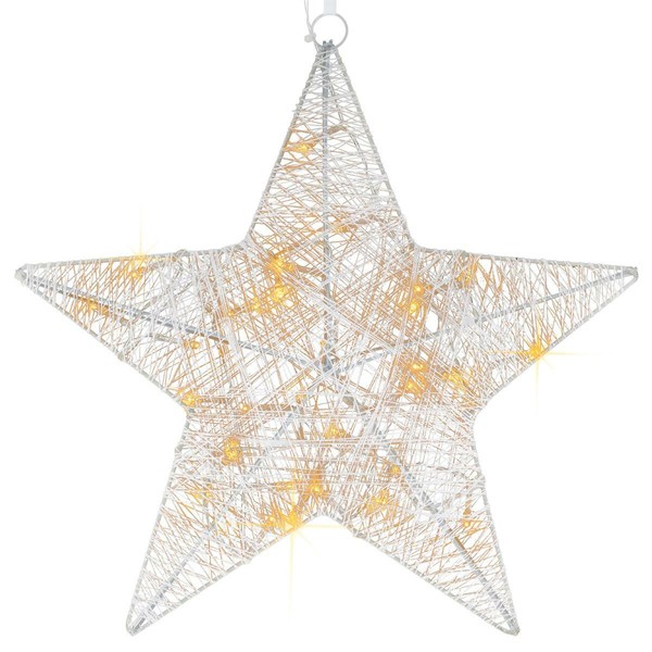 30 Led Stern Rattanoptik Weihnachtsstern Rattanstern Mit Timer Weihnachten 35 Cm-image