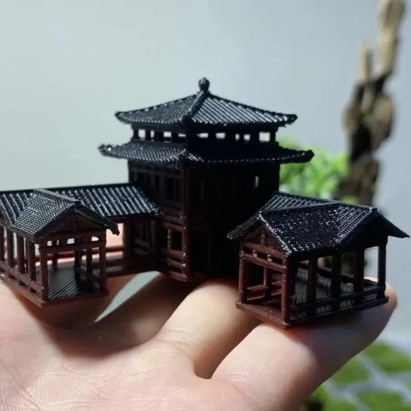 Chinese Ancient Architectural Model Landscape Bonsai Art Decoration Ornament - Image 4 of 4