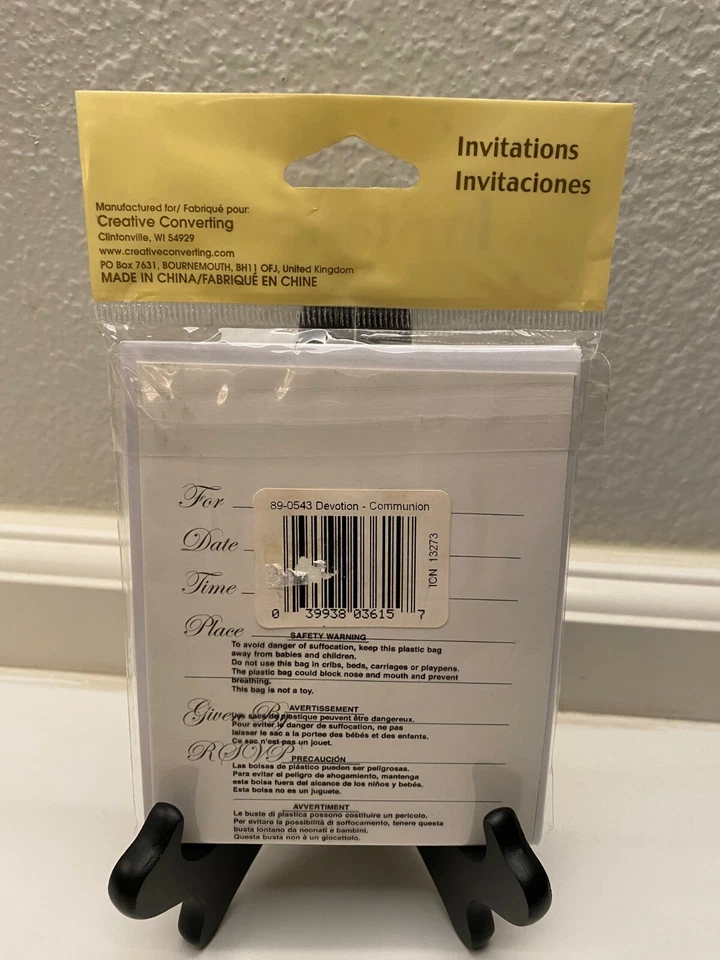 Devotion Pattern Tan/Gray Cross Communion Invitation Cards 8 ct. - Image 2 of 4