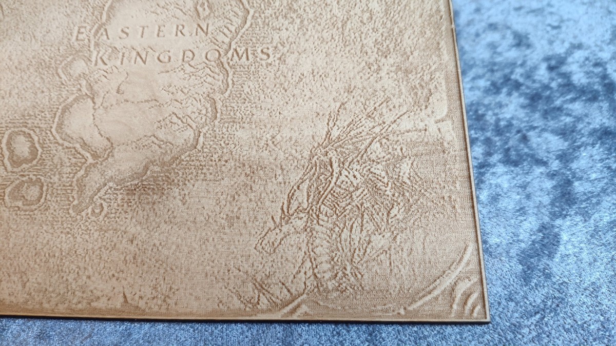 Laser engraved map of Azeroth from World of Warcraft WOTLK UK