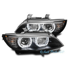 For 07-10 Bmw E92 3-series Coupe Hid Model Halo Projector Headlight Lamp Black