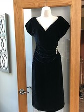 Ultra Rare Carolyne Roehm Lillie Rubin Vintage Velvet Rouched Cocktail Dress