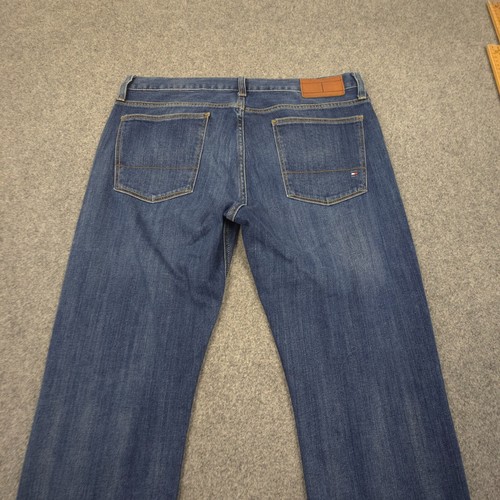 Tommy Hilfiger Jeans Mens 34 Blue Denim DENTON Straight Fit Zip Fly Size 34x36 - Picture 7 of 11