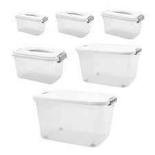 7L-63L Large Storage Box with Lid Lock Handle Food Container Home Kitchen Office