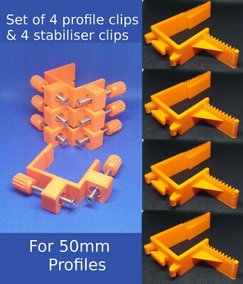 50MM BAUPROFIL SET Versatz Clips Stabilisatoren Ziegelverlegung Wand Leitungshalter