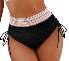 NWOT~ Blooming Jelly sz XL High Waisted Modest Bikini Bottoms Embroidered HH33