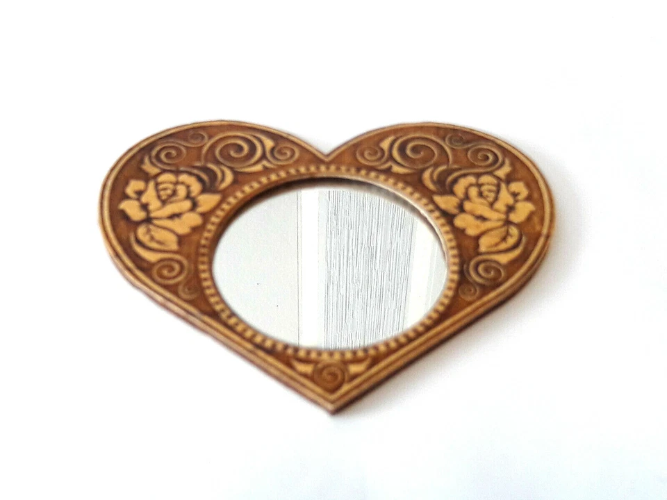 Holz Birkenrinde Reise Taschen Spiegel Schmink Spiegel Organikprodukt Handmade - Bild 4 von 4