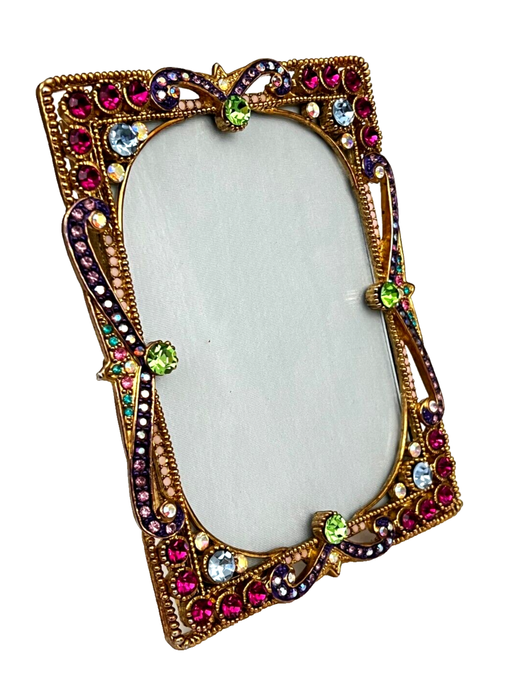 Exquisite Gold Gilt Sparky Rhinestones Open Work Metal Easel Photo ...