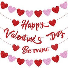 Happy Valentine  s Day Banner Set Party Decorations Be Mine hanging Party Decor