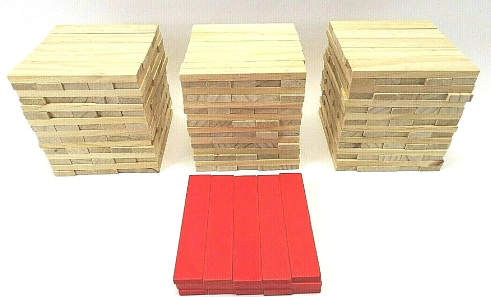 (255) Wood Toy Blocks Building Blocks Crafts (240) Clear Blocks (15) Red Blocks - Image 2 of 4
