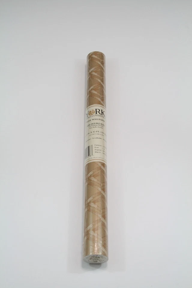 Papel Pintado York Doble Rollo Oro Mate Blanco Diamante Enrejado Elegante Contemporáneo Foto 4 de 4