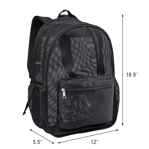 Mochila escolar de malla transparente resistente transparente para estudiantes hombres mujeres - Imagen 11 de 26
