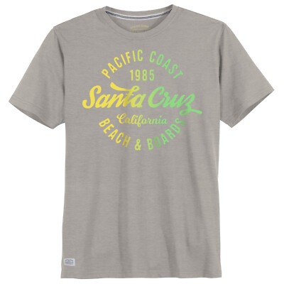 Redfield Übergrößen T-Shirt grau Print Santa Cruz