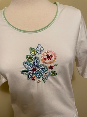 Basler T-Shirt with Embroidery, Beads & Sequins.   Size 38