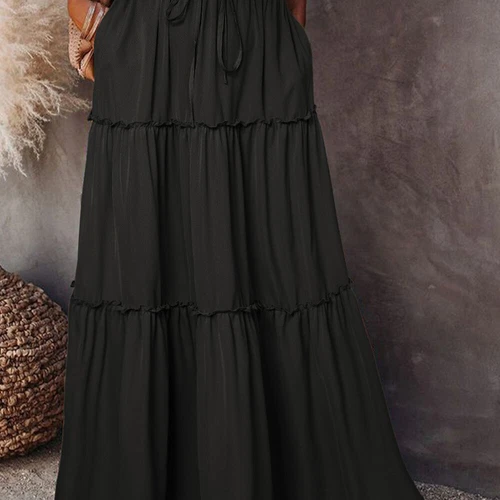 Mujeres Bohemia Cintura Alta Falda Larga Damas Vacaciones Columpio Suelto Boho Maxi Faldas - Imagen 7 de 30
