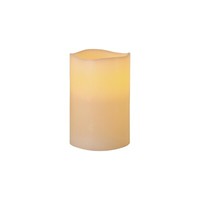LED Echtwachskerze -Big', Batterie Und Timer, Flackernd, Creme, 15Cm