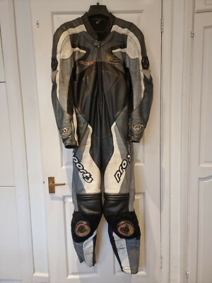 Hein Gericke's Pro Sports Einteiler Leder Motorradkombi. Größe 54. Schwarz&Grau