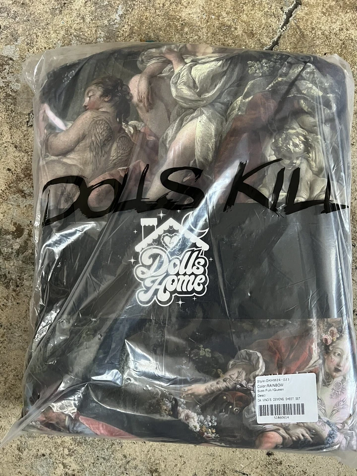 Dolls Kill My Dying Love Sheet Set Full/Queen + Pillow set lot art Da Vinci NEW - Изображение 2 из 4