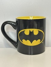 Gold Glitter Batman Coffee Mug Bat Signal Cup DC Comics