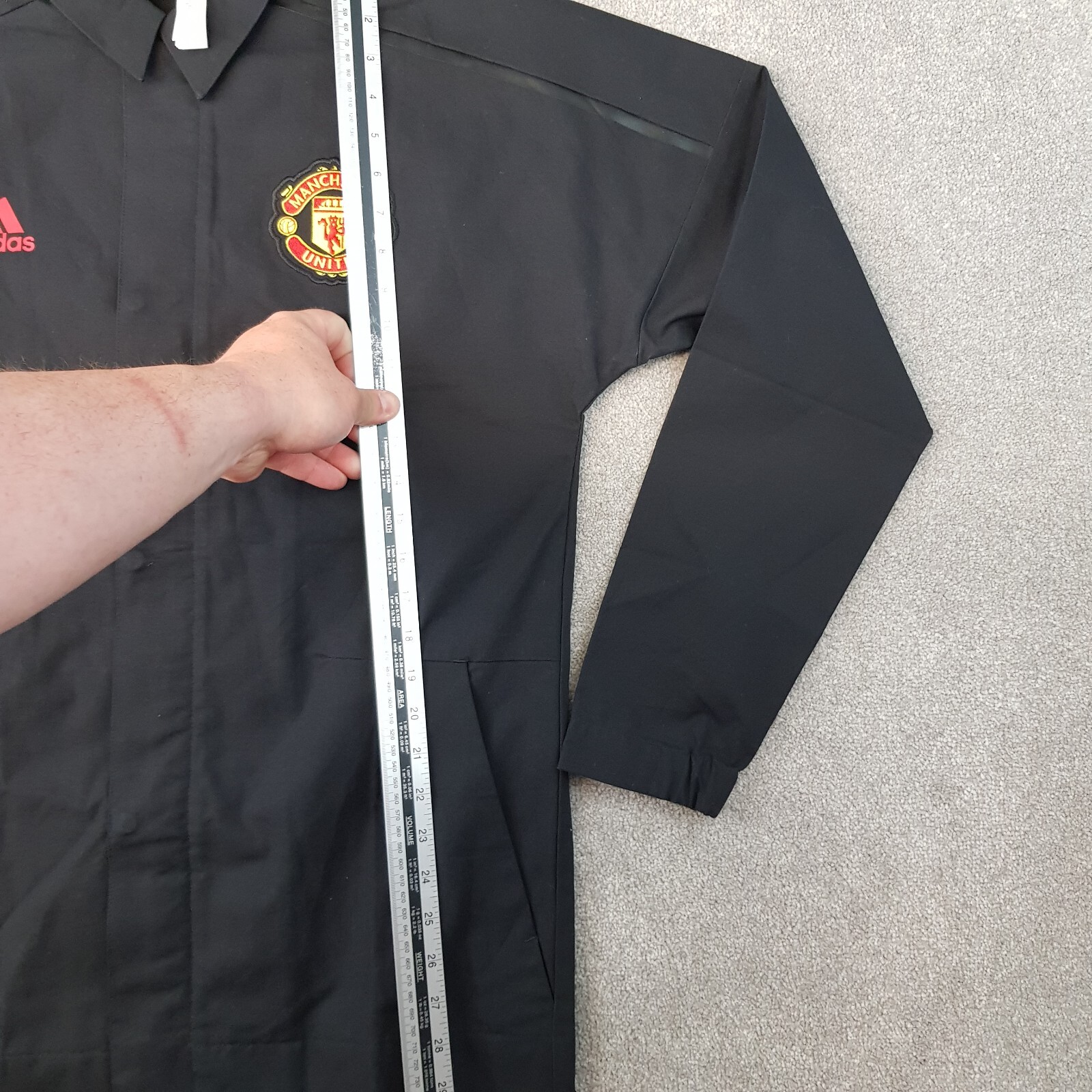 Adidas Manchester Utd Men Jacket Small Black Football Training Coach United 2017 image 8
