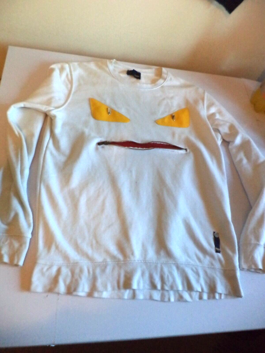 Men's Fendi designer Monster Eyes Jumper Pullover Zip Mouth large