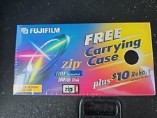 BRAND NEW Fujitsu 5-Pack of 100MB PC Formatted Zip Disks w/ Case