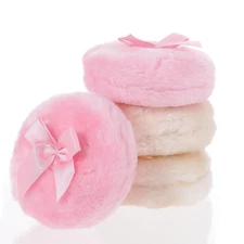 4 Pcs Large Powder Puff 3.2 Inch Large Powder Puff for Body Powder, Soft Washabl