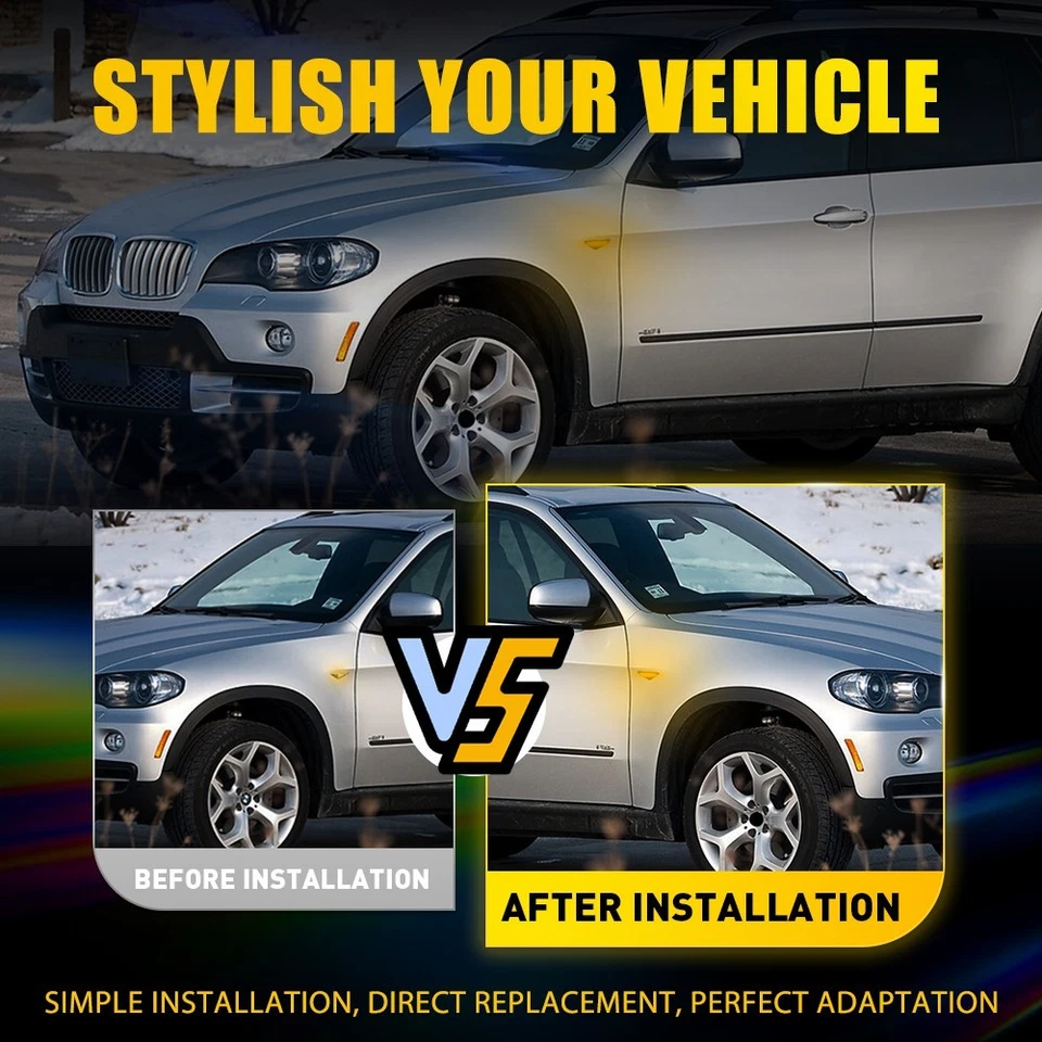 Luz de señalización lateral LED ahumada para guardabarros para BMW X3 F25 X5 E70 X6 E71 E72 Foto 4 de 4