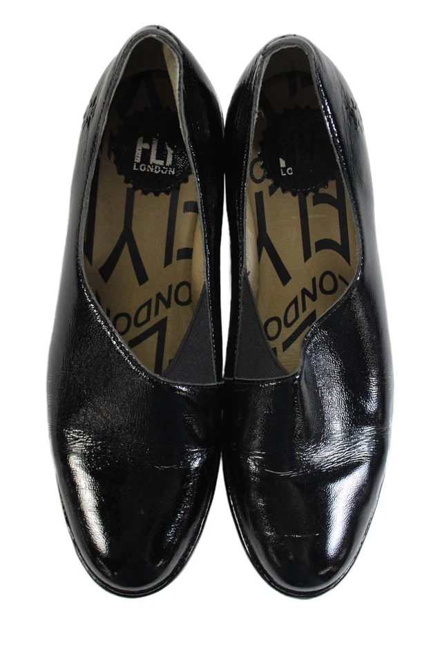 Zapatos de vestir Fly London para mujer con textura punta redonda forrados sin cordones negros talla 39 EUR Foto 2 de 4