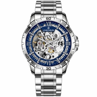 LOREO Men's Automatic Mechanical Skeleton Watch 316L Stainless Steel Wrist Wa...