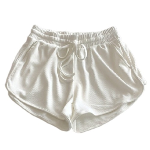 Casual Womens Ice Silk Ribbed Wide Leg Sweat Shorts for Everyday Summer Activity - Picture 9 of 28