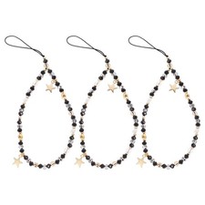 3pcs Beaded Star Phone Wrist Strap - Modern Mobile Cell Phone Chain Lanyard