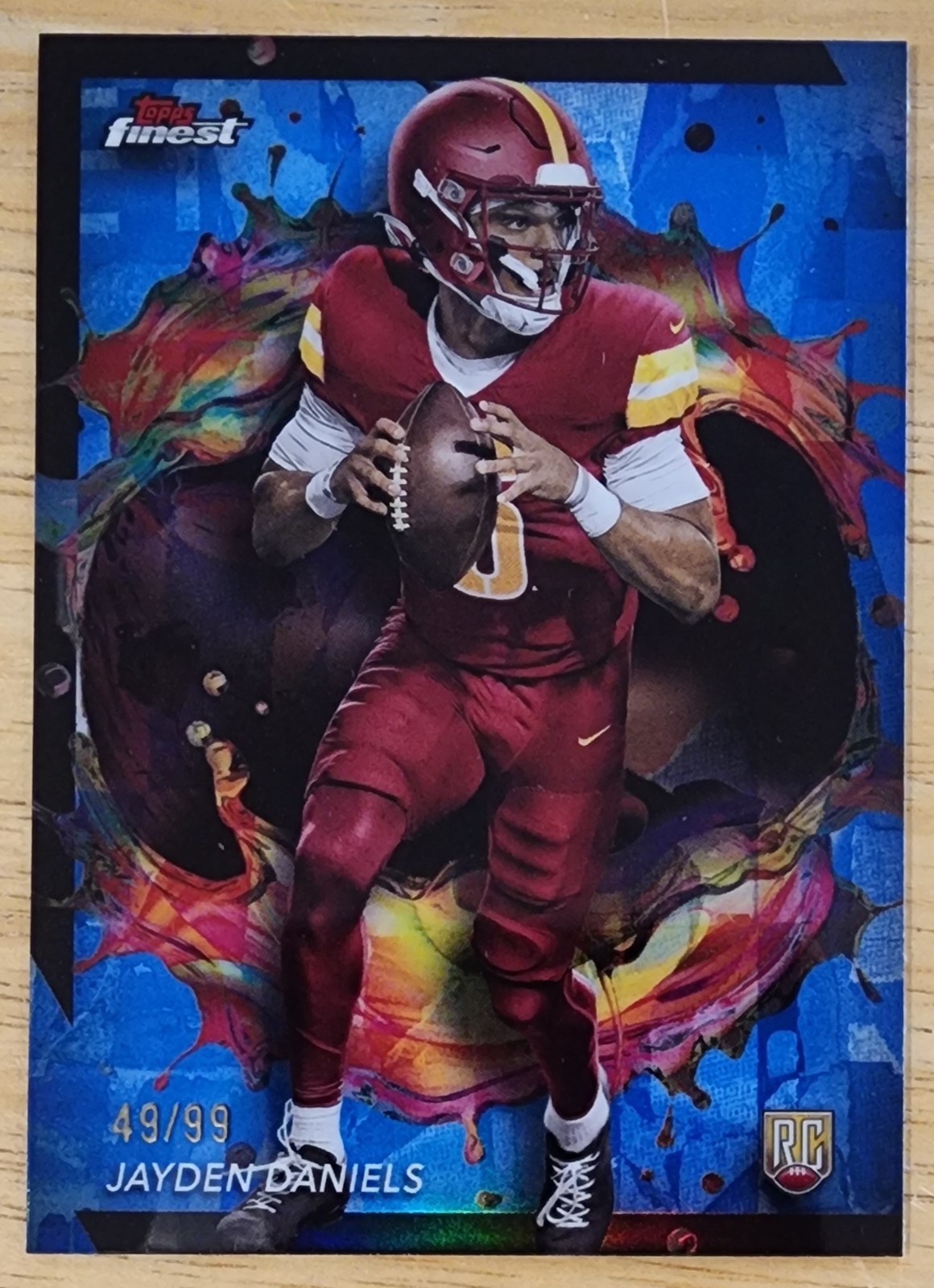 2024 Topps Finest Jayden Daniels Sp Blue Ref Card #246 Rare Rc #49/99 Commanders