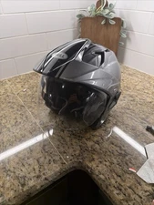 Bell SRT Modular Motorcycle Helmet Silver Gray Flip-Up w/ Sun Visor Size XL