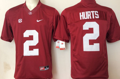 3 colors Alabama Crimson Tide Jalen Hurts Jersey 2# All Stitched