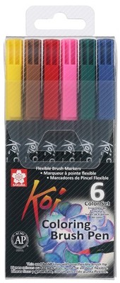 SAKURA Pinselstift Koi Coloring Brush 6er Etui Grundfarben