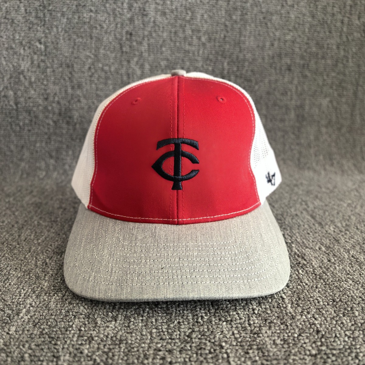 47 Brand Minnesota Twins Trucker Snapback Mesh Back Red Gray One Size