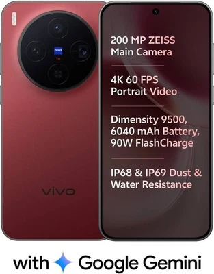 vivo X300 (Summit Red, 512 GB 16 GB RAM) Dimensity 9500 Prozessor Global Version