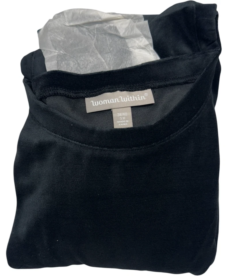 Women's Within Black ¾ Sleeve 38/40 Sleep Shirt - Womens Size 5XL - NEW - Image 2 of 4