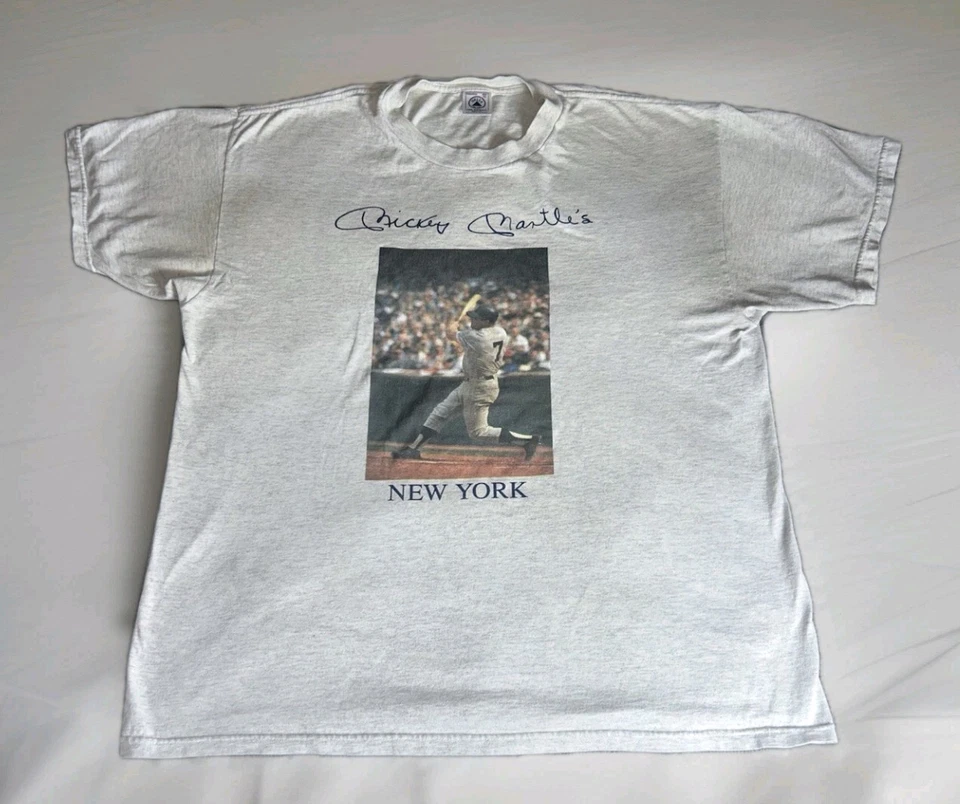 Camiseta De Colección New York Yankees Mickey Mantle Talla XL 90s 80s MLB Béisbol Foto 2 de 4