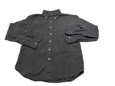 De Bonne Facture Shirt Mens L / M  Gray Button Down Brushed Twill One Pocket 