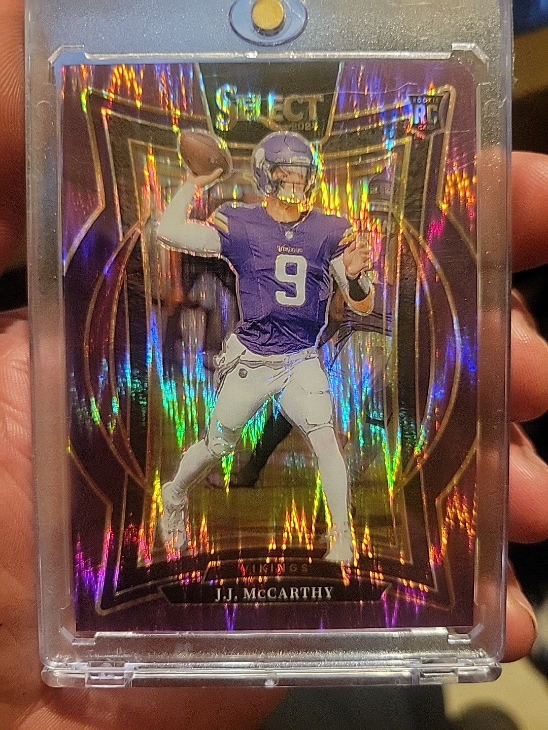JJ McCarthy 2024 Select Concourse Purple Shock SP /360 COLOR MATCH VIKINGS RC 🔥