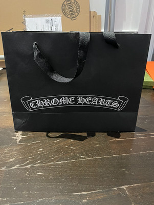 Chrome Hearts Black Shopping Bag Small Authentic Store Carrier Gift Bag