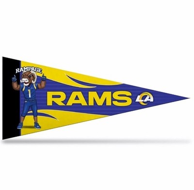 Los Angeles Rams Mascot Mini Pennant  4''x 9'' LA NFL Football Felt Flag