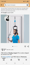 Glitz Cervical Neck Traction Device Over Door Home Use Physical Therapy