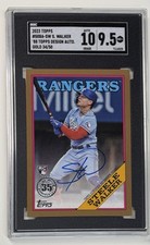 2023 Topps-SGC 10/9.5 1988 Topps Baseball Auto Steele Walker #88BA-SW Gold  #/50
